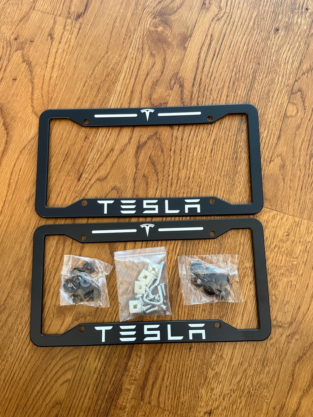 Tesla License Plate Frame in Black Set of 2 NWT